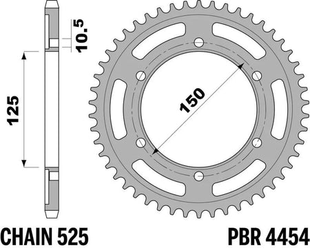 EK kettingkit 525 Z/3D 17/42 – 120 schakels, PBR stalen achtertandwiel