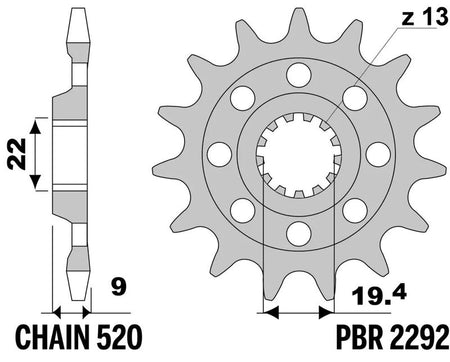 EK kettingkit 520 M3 13/49 – 114 schakels, PBR stalen achtertandwiel – art. 3073458