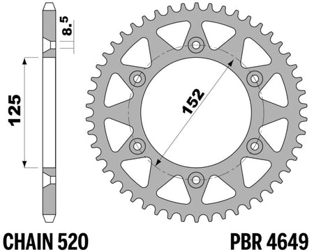 EK kettingkit 520 SRX2 13/50 – 114 schakels, PBR stalen achtertandwiel – art. 3073461