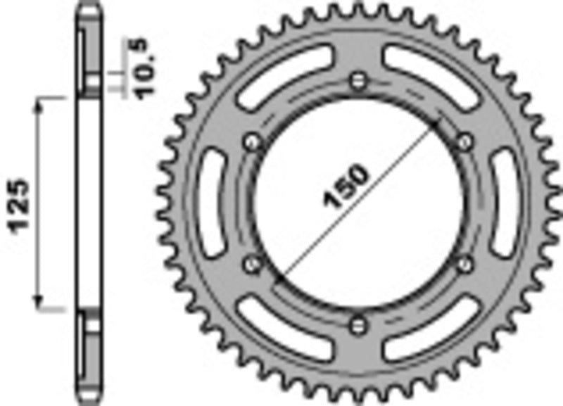EK kettingkit 525 MVXZ2 17/42 – 118 schakels, PBR stalen achtertandwiel