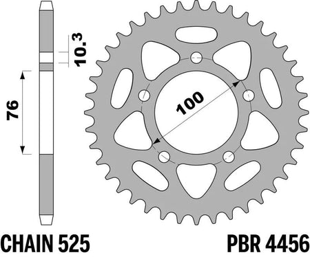 EK kettingkit 525 ZVX3 16/41 – 110 schakels, PBR stalen achtertandwiel – art. 3073543