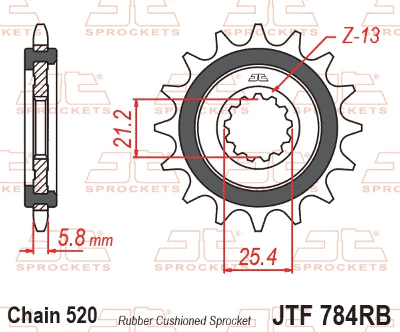 EK kettingkit 520 SRX2 14/47 – 116 schakels, JT stalen achtertandwiel