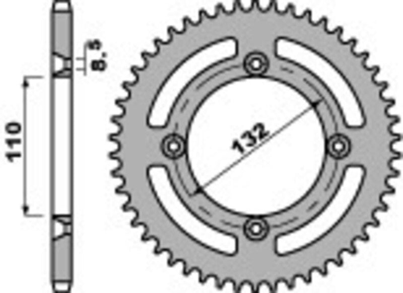 EK kettingkit 428 SHDR 13/49 – 122 schakels, PBR aluminium achtertandwiel