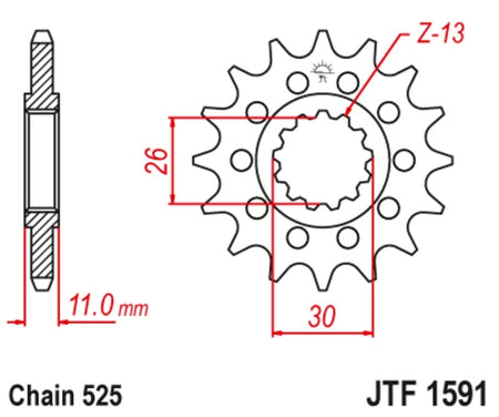 EK kettingkit 525 SRX2 16/43 – 108 schakels, JT stalen achtertandwiel – art. 3073655