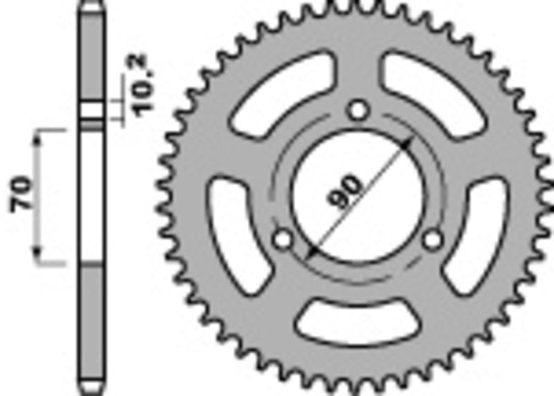 EK kettingkit 420 DEH 15/45 – 122 schakels, PBR stalen achtertandwiel