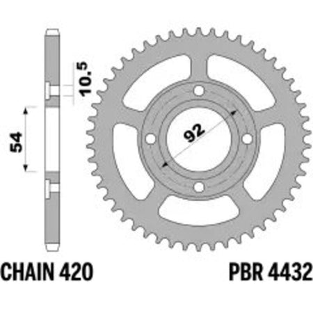 EK kettingkit 420 SR 12/47 – 132 schakels, PBR stalen achtertandwiel
