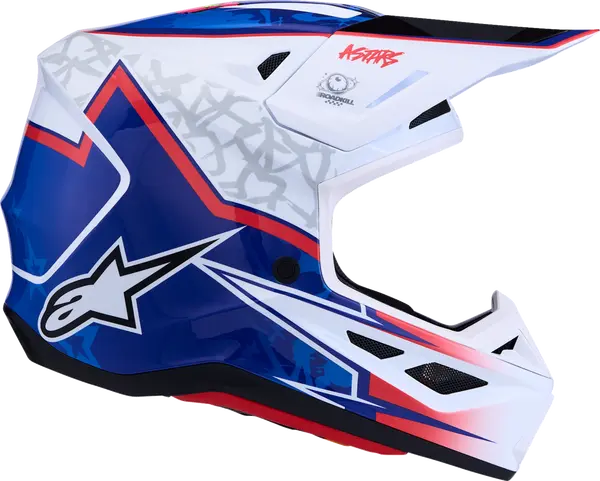Alpinestars Helm SM7 BLASTER Wit/Blauw/Rood