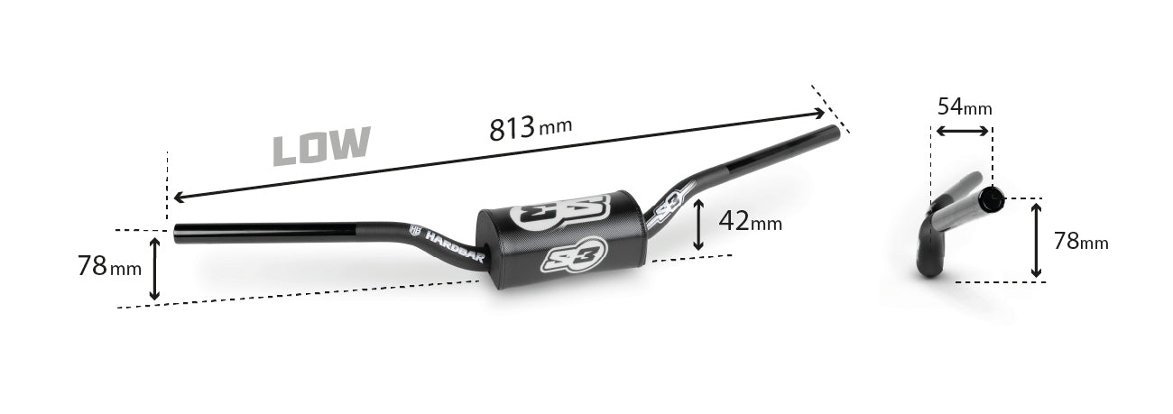 S3 Parts HANDLEBAR + PROTECTOR S3 BLACK