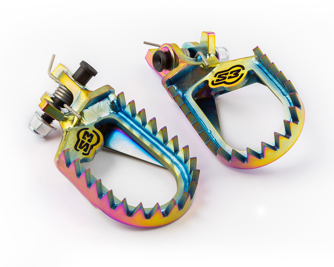 S3 Parts TITANIUM S3 FOOTPEGS RAINBOW CR-CRF