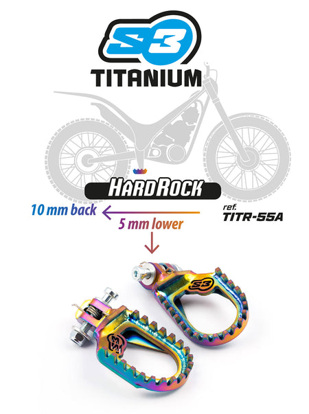 TITANIUM S3 HARDROCK FOOTPEGS FLAT