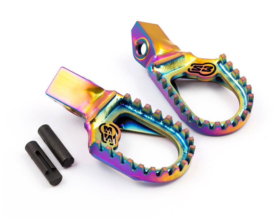 TITANIUM S3 FOOTPEGS  RAINBOW GG TXT NEW