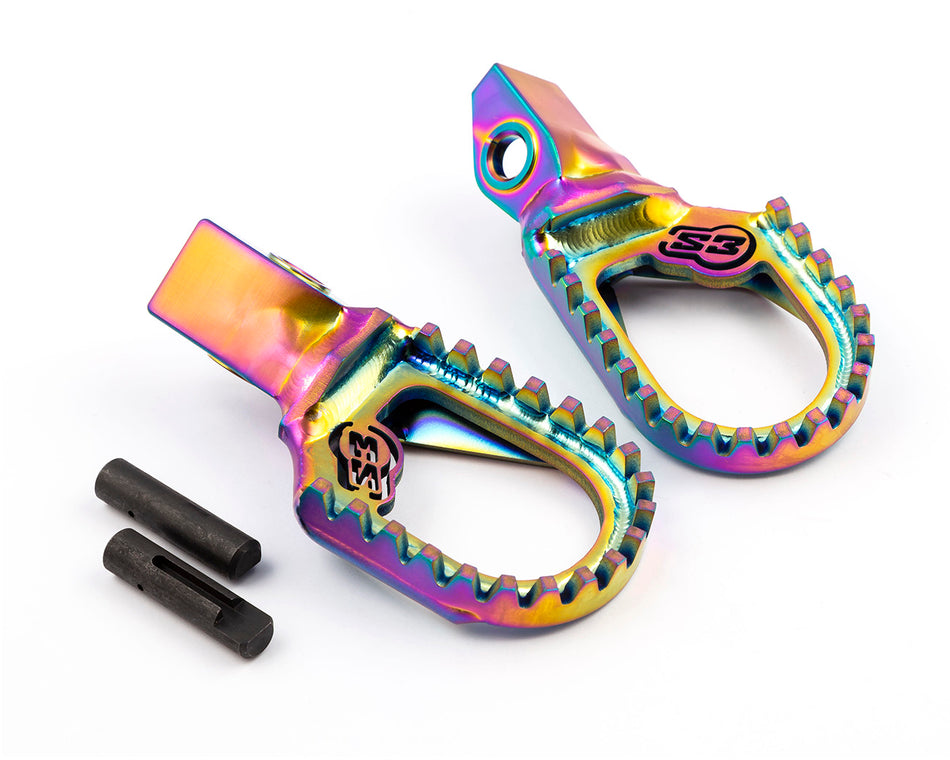 TITANIUM S3 FOOTPEGS  RAINBOW GG TXT NEW