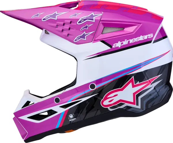 Alpinestars Helm Jeugd SM3 FALCON Paars/Wit/Roze