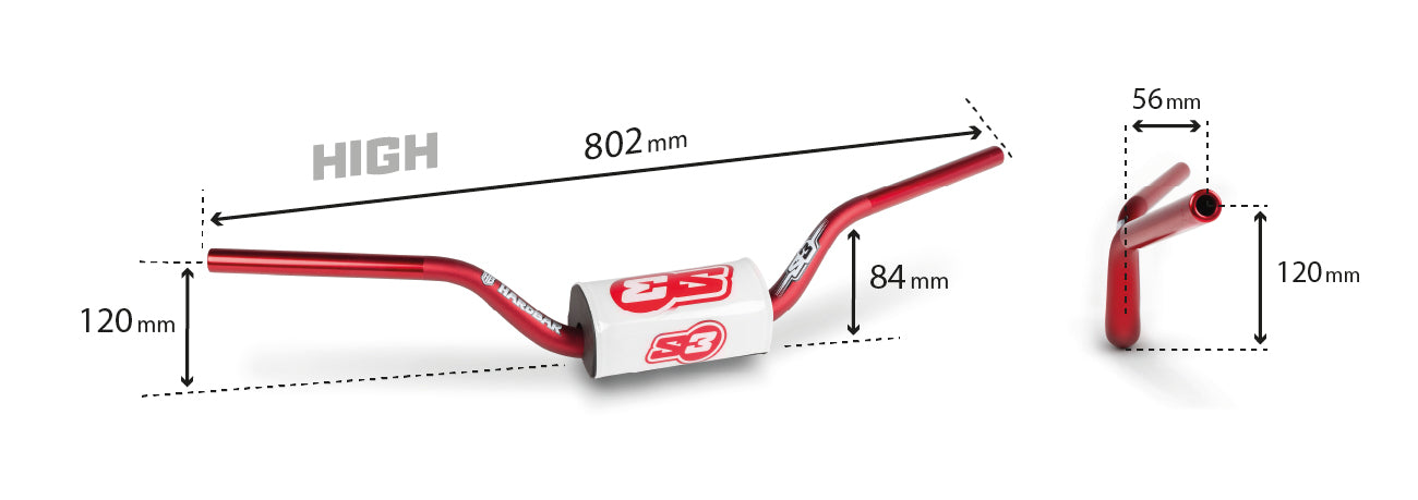 S3 Parts HANDLEBAR + PROTECTOR S3 RED