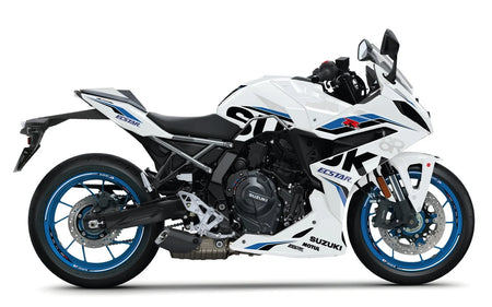 Stickerset GSX-8R Sport, Zwart/Blauw/Wit