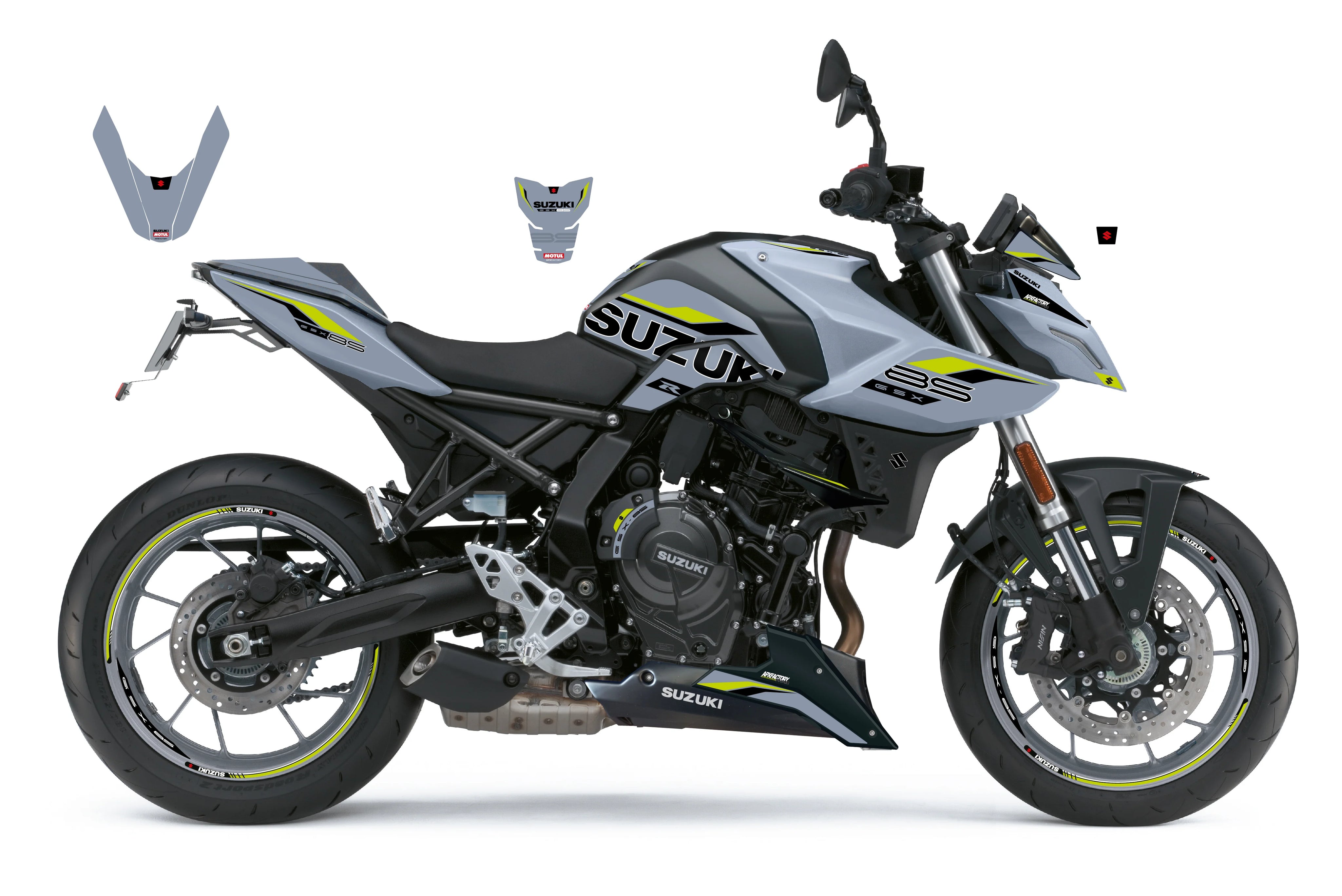 Stickerset GSX-8S Grijs/Limoen mat