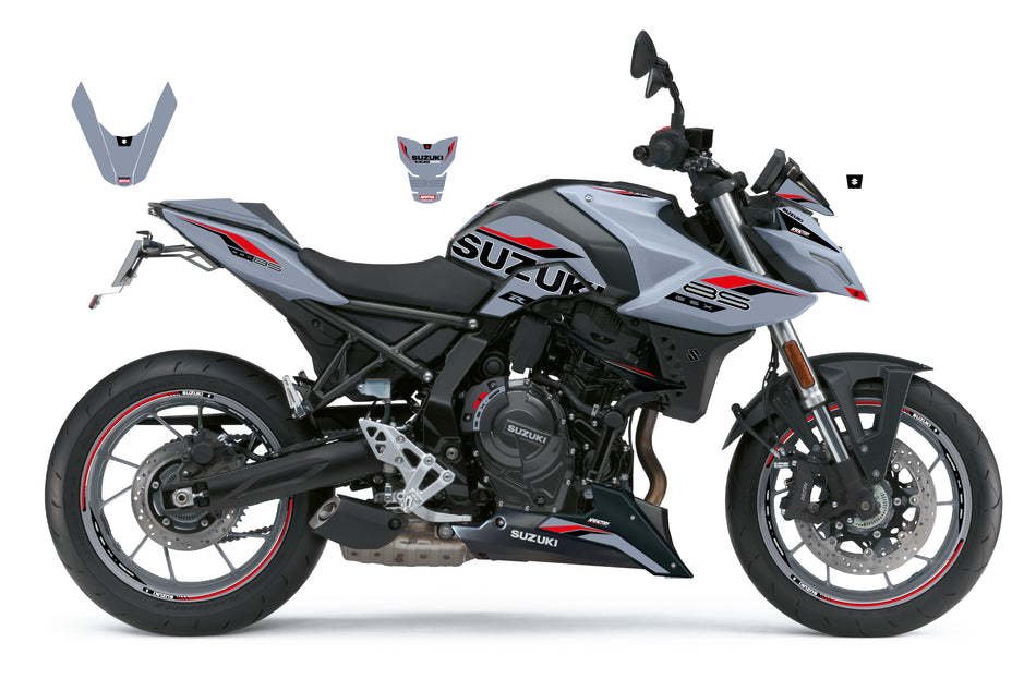 Stickerset GSX-8S Grijs/Rood mat
