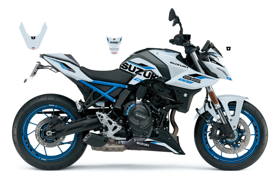 Stickerset GSX-8S Sport, Wit/Blauw/Zwart