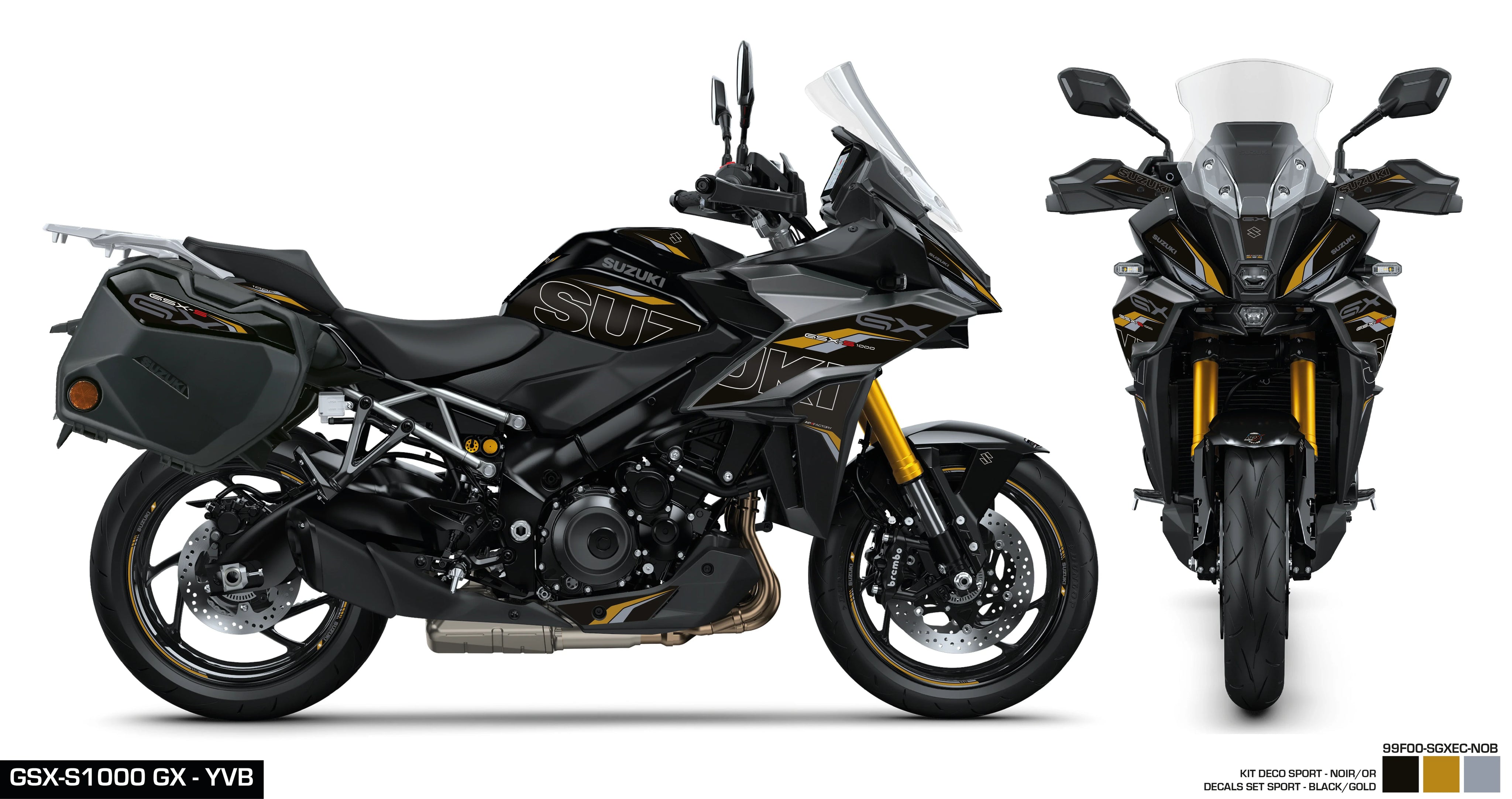 Stickerset GSX-S GX Sport Zwart/Goud