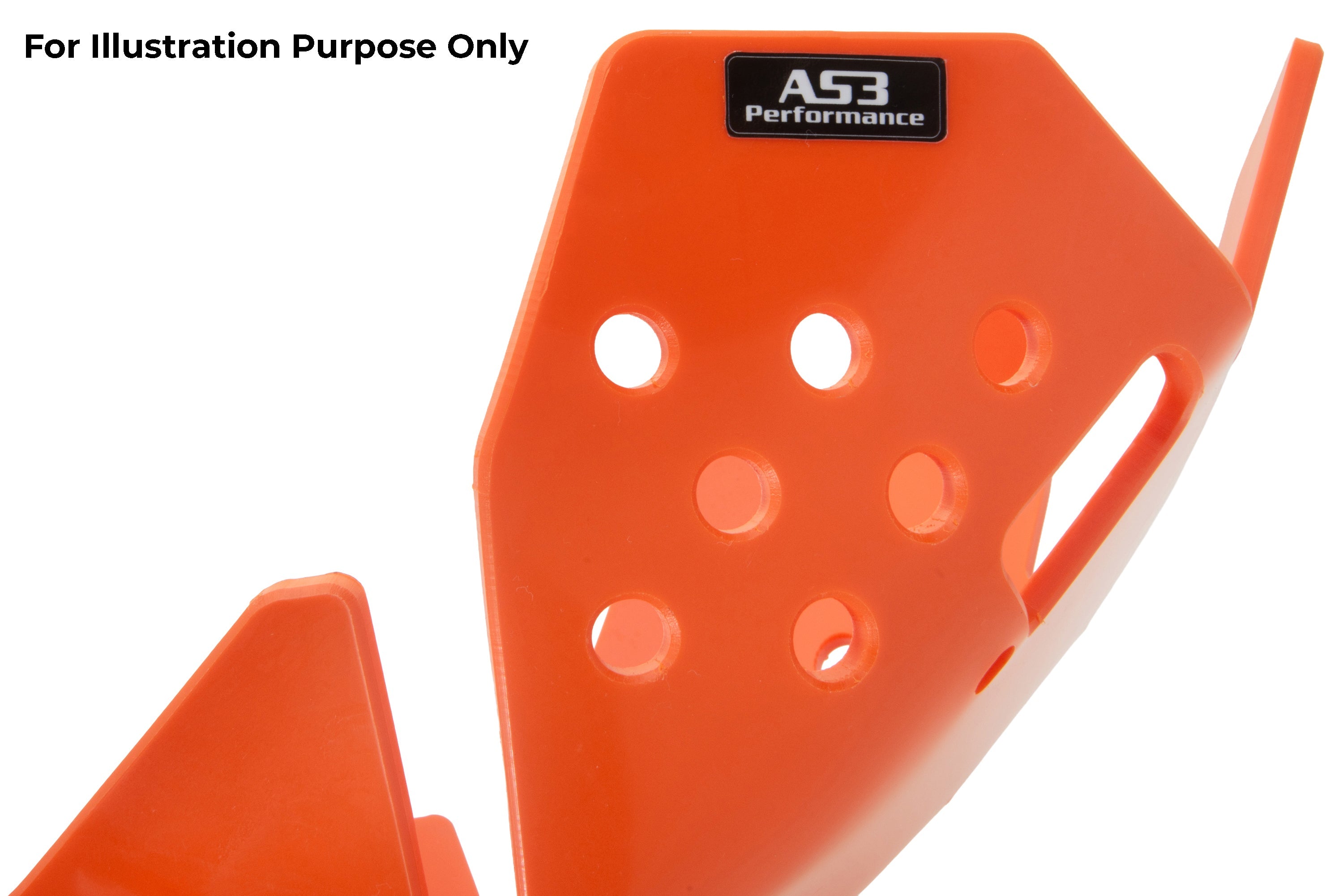 KTM 250 300 SX XC 2017-2018 AS3 DTC PLASTIC SKID PLATE AND LINKAGE GUARD ORANGE