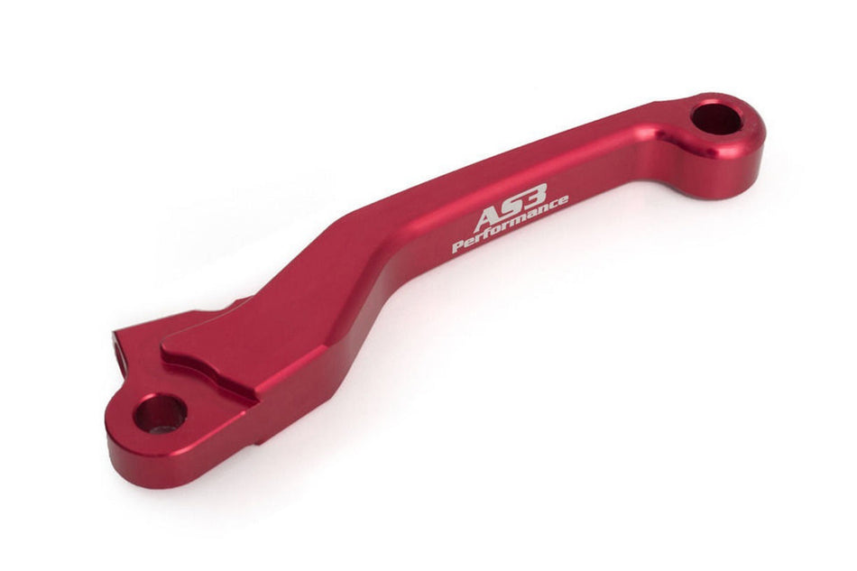 AS3 PERFORMANCE FLEXI LEVER SHORTER 3 FINGER CLUTCH LEVER RED