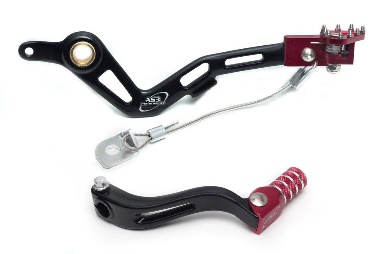 AS3 Versnellingspook & Rempedaal Set Rood