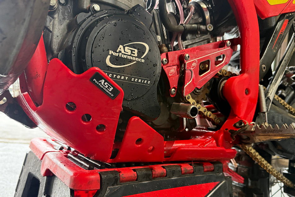 BETA 250 300 RR 2020-2024 AS3 DTC PLASTIC SKID PLATE AND LINKAGE GUARD RED