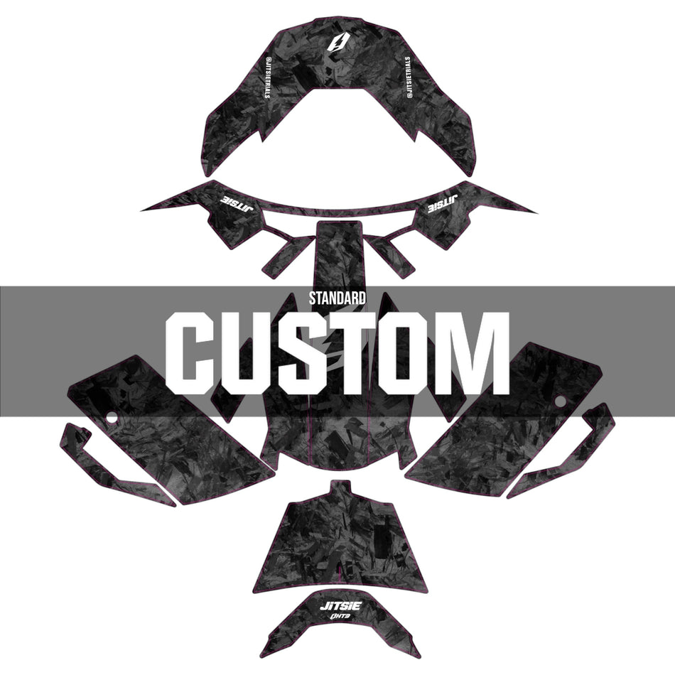Jitsie Custom HT3 Helmet Sticker Wrap Forged Carbon