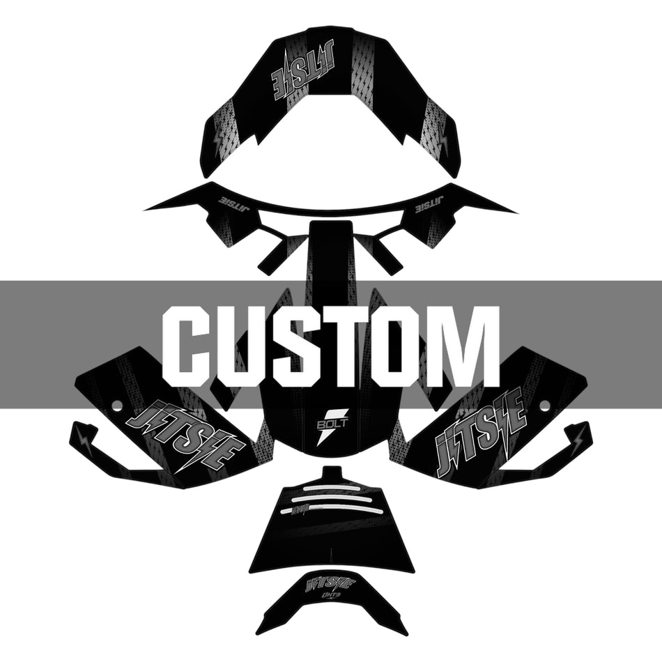 Jitsie Custom HT3 Helmet Sticker Wrap Bolt