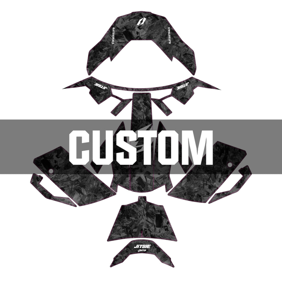 Jitsie Custom HT3 Helmet Sticker Wrap Forged Carbon