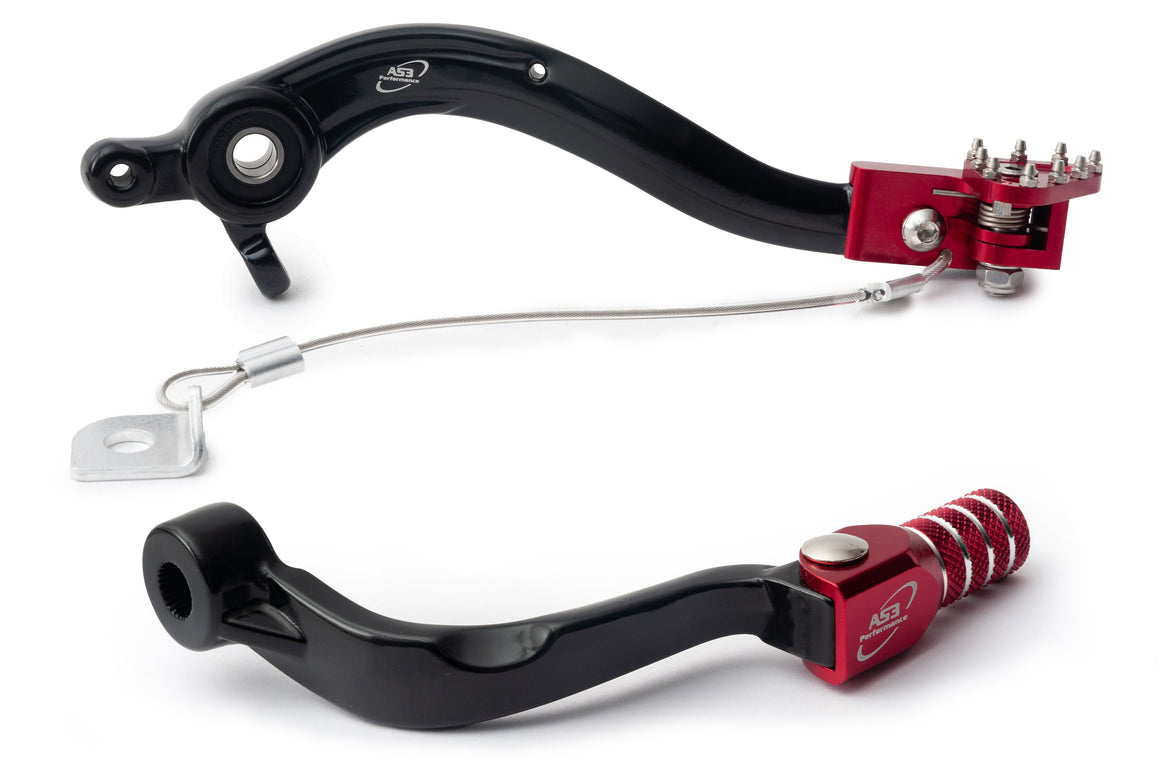 AS3 Versnellingspook & Rempedaal Set Rood