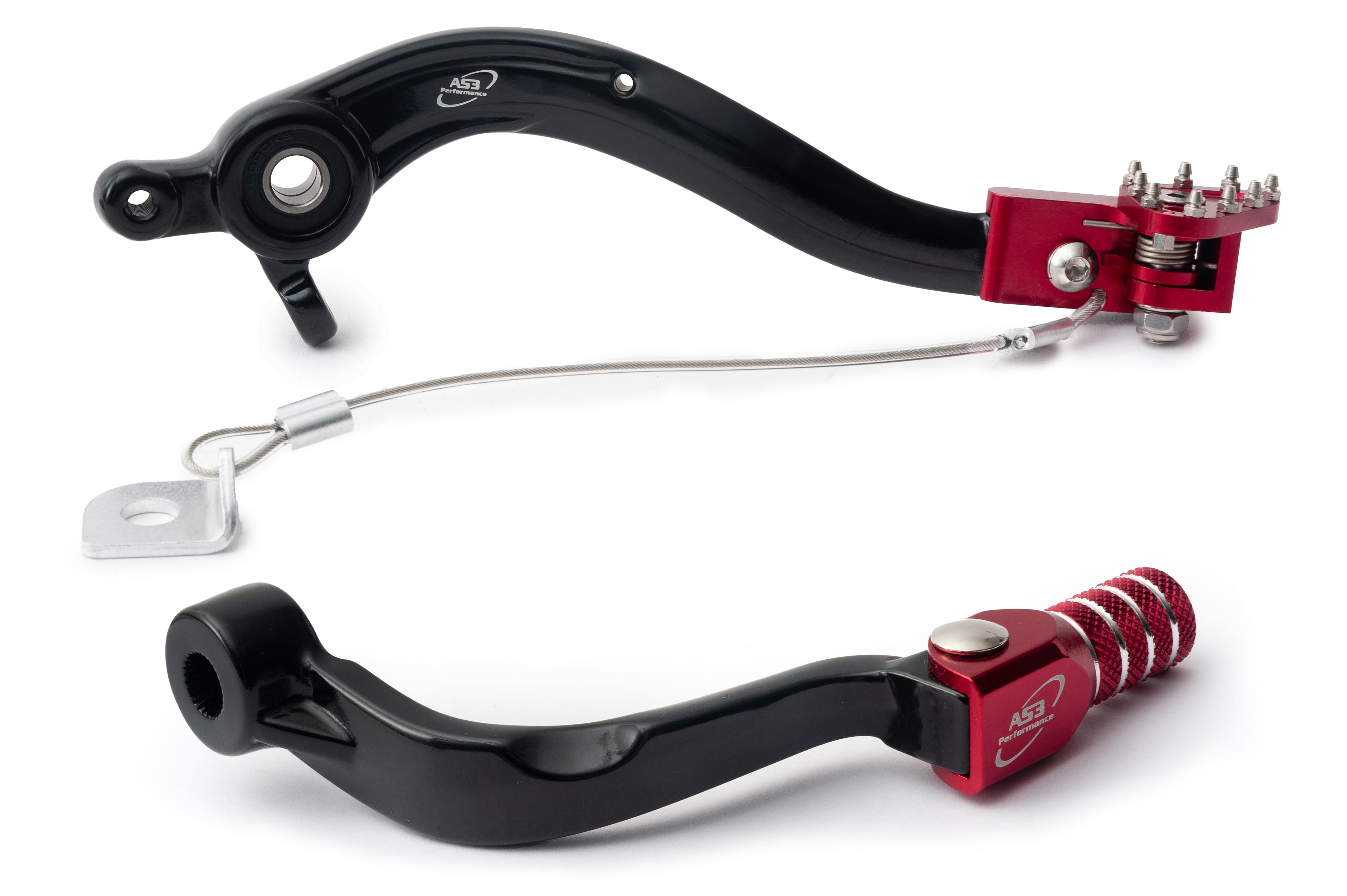 AS3 Versnellingspook & Rempedaal Set Rood