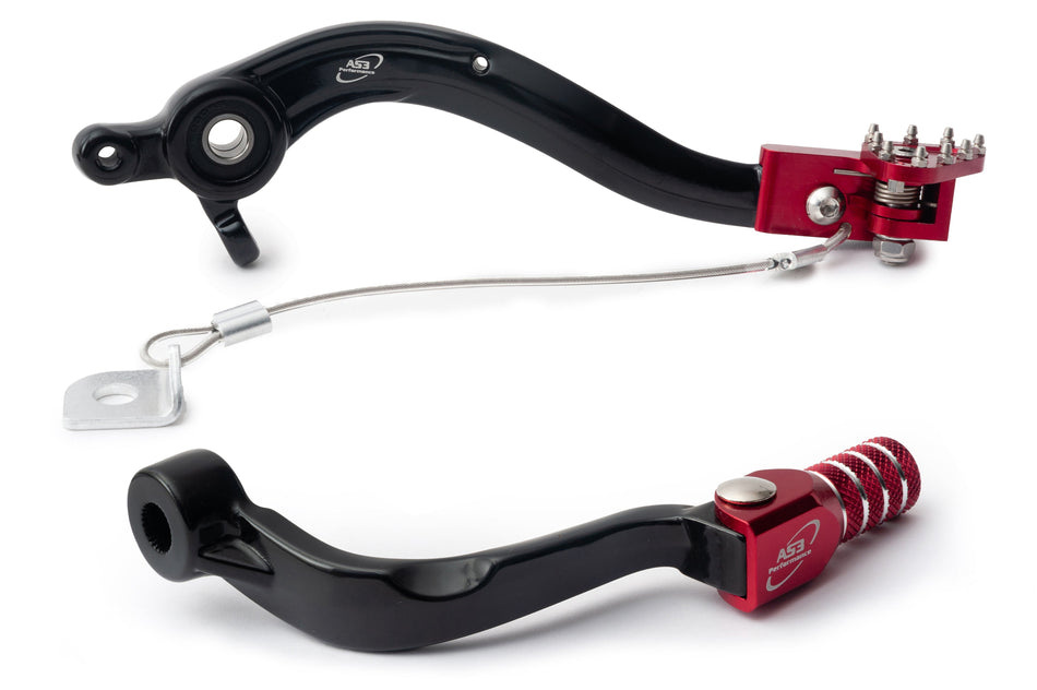 AS3 Versnellingspook & Rempedaal Set Rood