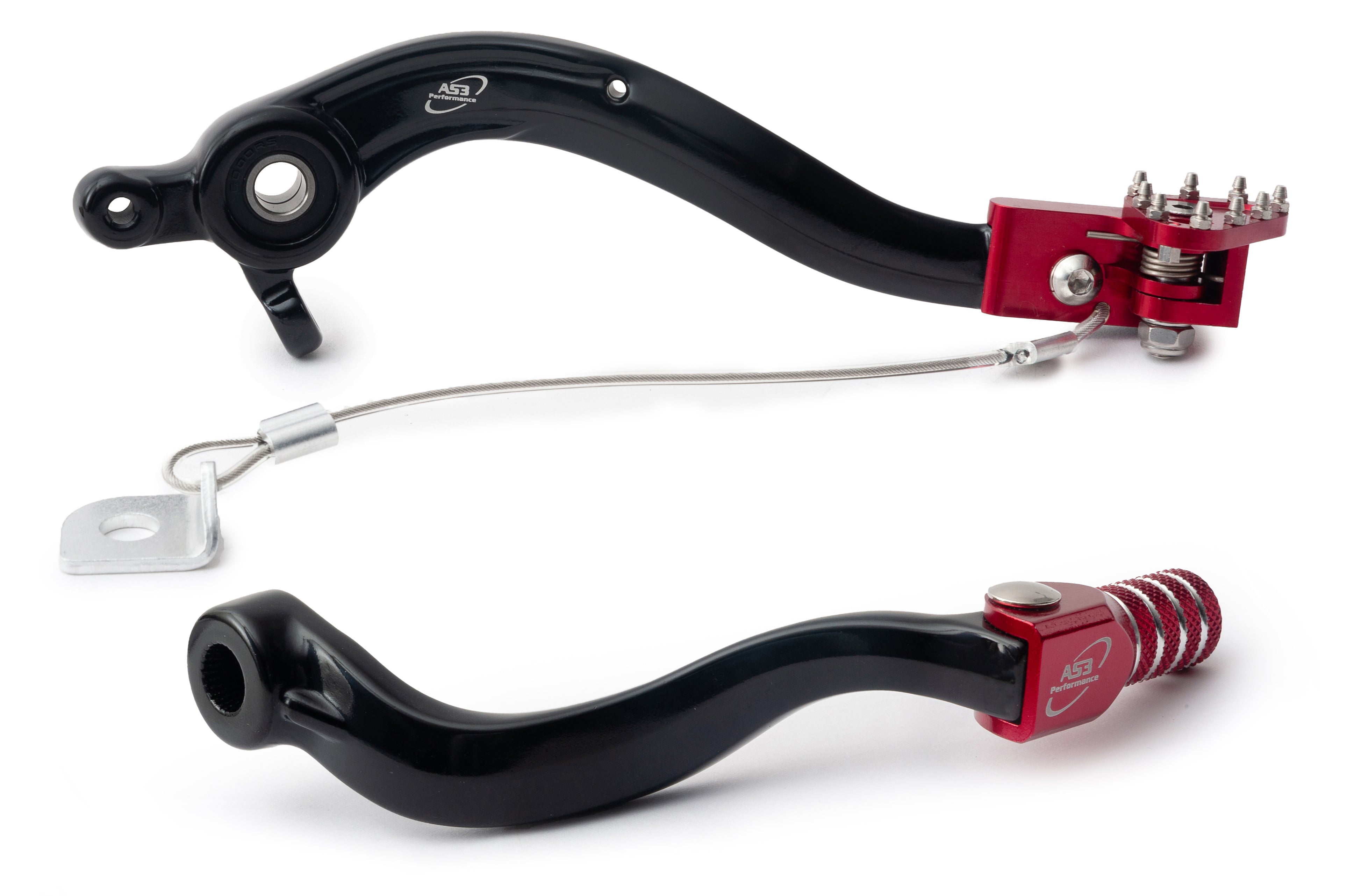 AS3 Versnellingspook & Rempedaal Set Rood