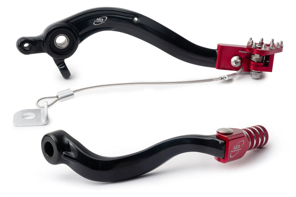AS3 Versnellingspook & Rempedaal Set Rood