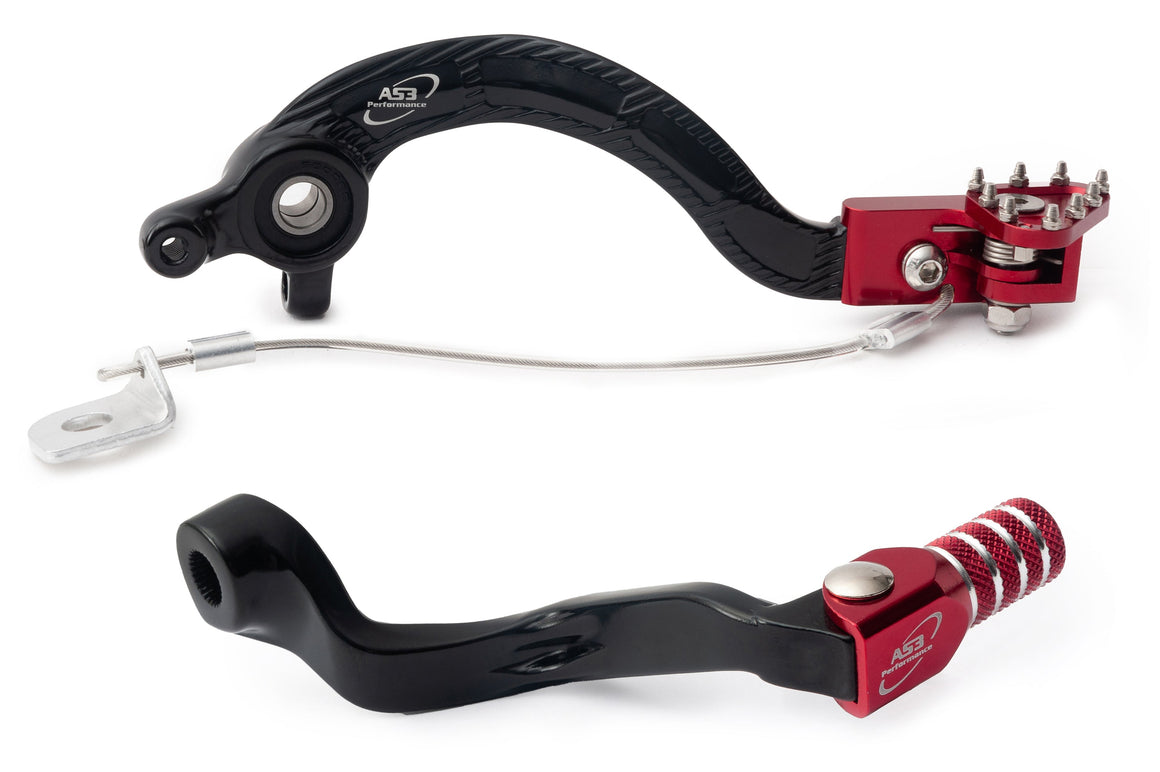 AS3 Versnellingspook & Rempedaal Set Rood