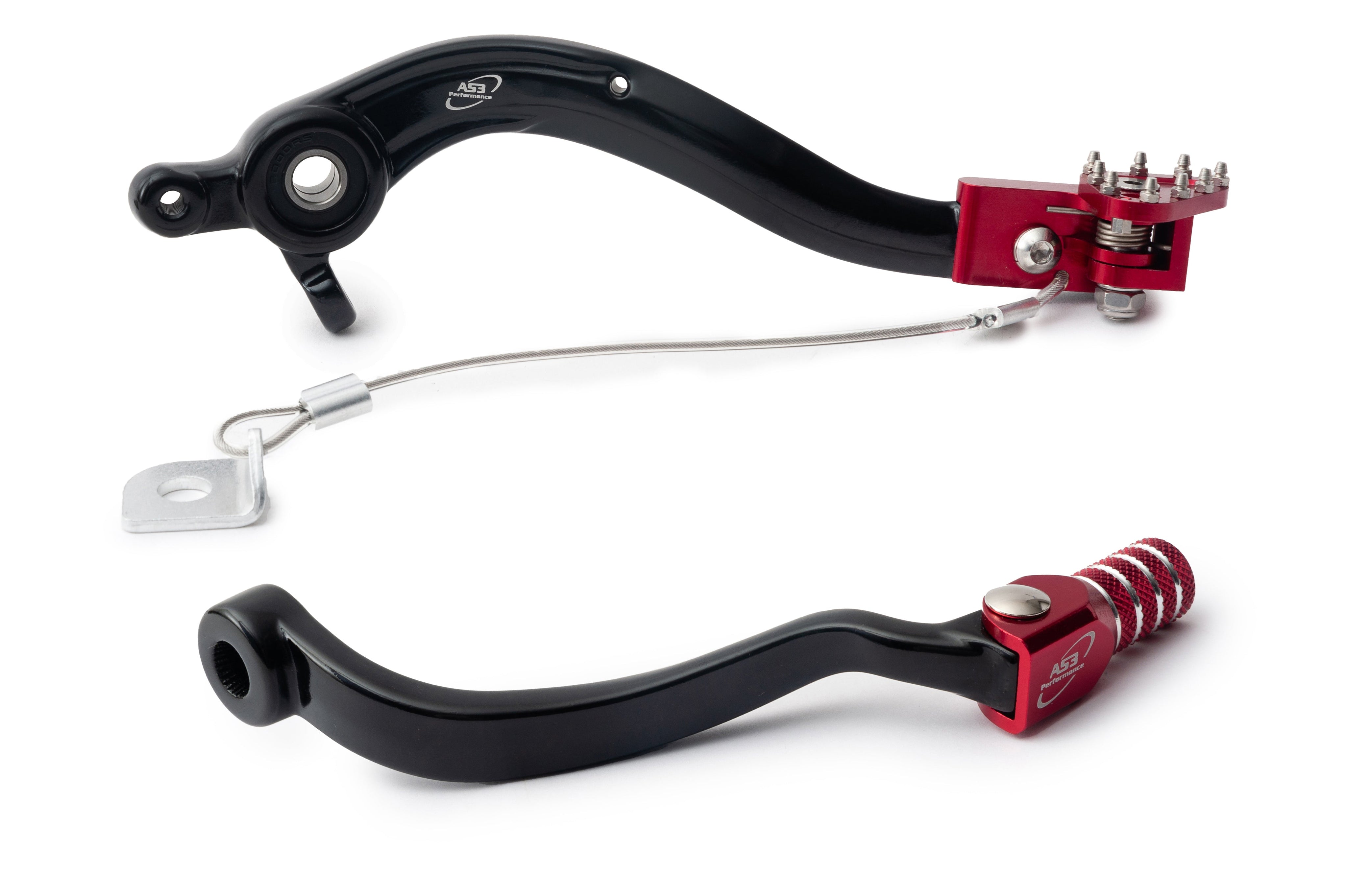 AS3 Versnellingspook & Rempedaal Set Rood