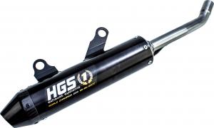 HGS SILENCER ALU BLACK CARB. END CAP | YAMAHA YZ 125 02- / FANTIC XX 125 21-