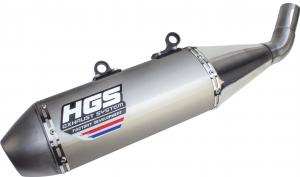 HGS ROUND SILENCER GREY STEEL | YAMAHA/FANTIC YZ 250 2002- XX 125 2021-