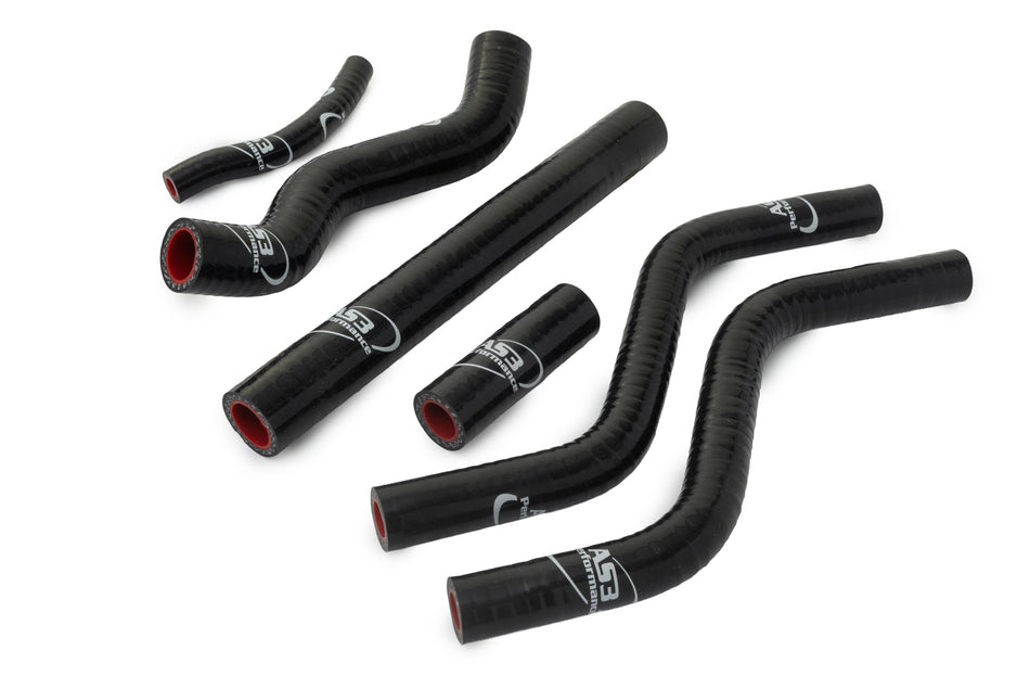 HONDA CR 125 1989 AS3 PERFORMANCE SILICONE RADIATOR HOSES BLACK