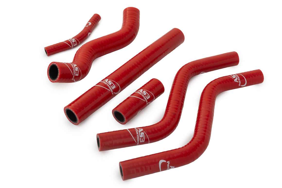 HONDA CR 125 1989 AS3 PERFORMANCE SILICONE RADIATOR HOSES RED