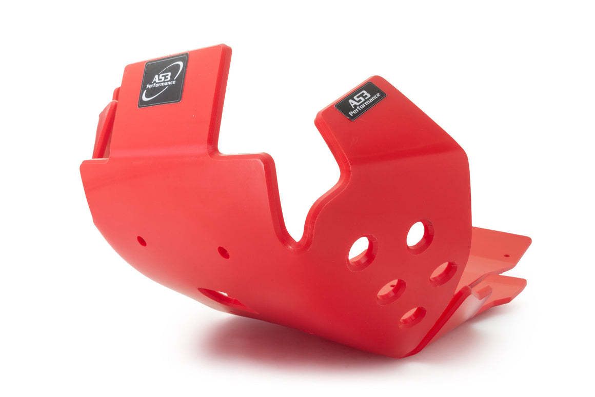 HONDA CRF 250 R RX 2021-2024 AS3 DTC PLASTIC SKID PLATE AND LINKAGE GUARD RED