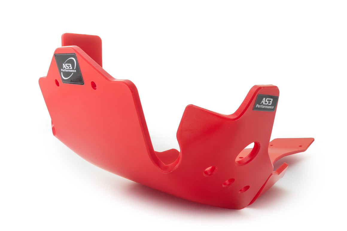 HONDA CRF 450 L 2019-2021 AS3 DTC PLASTIC SKID PLATE AND LINKAGE GUARD RED