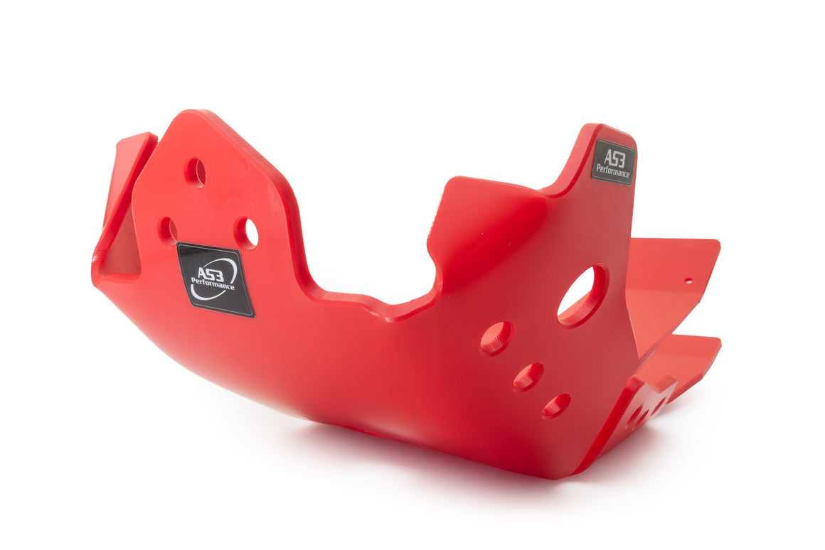 HONDA CRF 450 R RX 2021-2022 AS3 DTC PLASTIC SKID PLATE AND LINKAGE GUARD RED