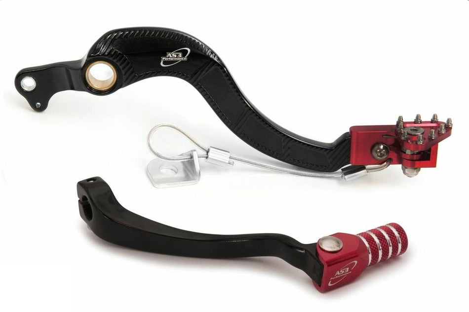 AS3 Versnellingspook & Rempedaal Set Rood