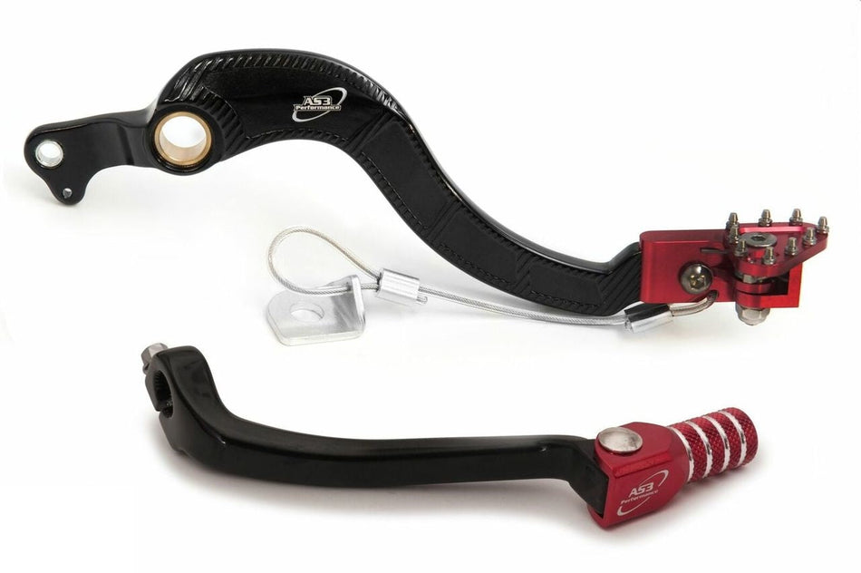 AS3 Versnellingspook & Rempedaal Set Rood