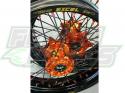 Set Supermoto wielen HAAN Wheels - Zwarte velg / Gekleurde naven-spaken-nippels