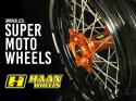 Set Supermoto wielen HAAN Wheels - Zwarte velgen - Gekleurde naaf