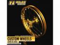 Set Supermoto wielen HAAN Wheels - Gekleurde velg-naaf-spaken-nippels