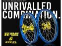 Set Supermoto wielen HAAN Wheels - Gekleurde velg-naaf-spaken-nippels